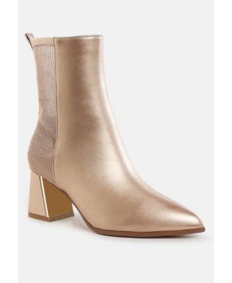 Womens Mimosa Mesh Detail Pointy Ankle Boots