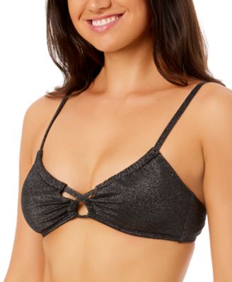 Solid Lurex Twist-Front Bralette Bikini, Exclusively at Macy's
