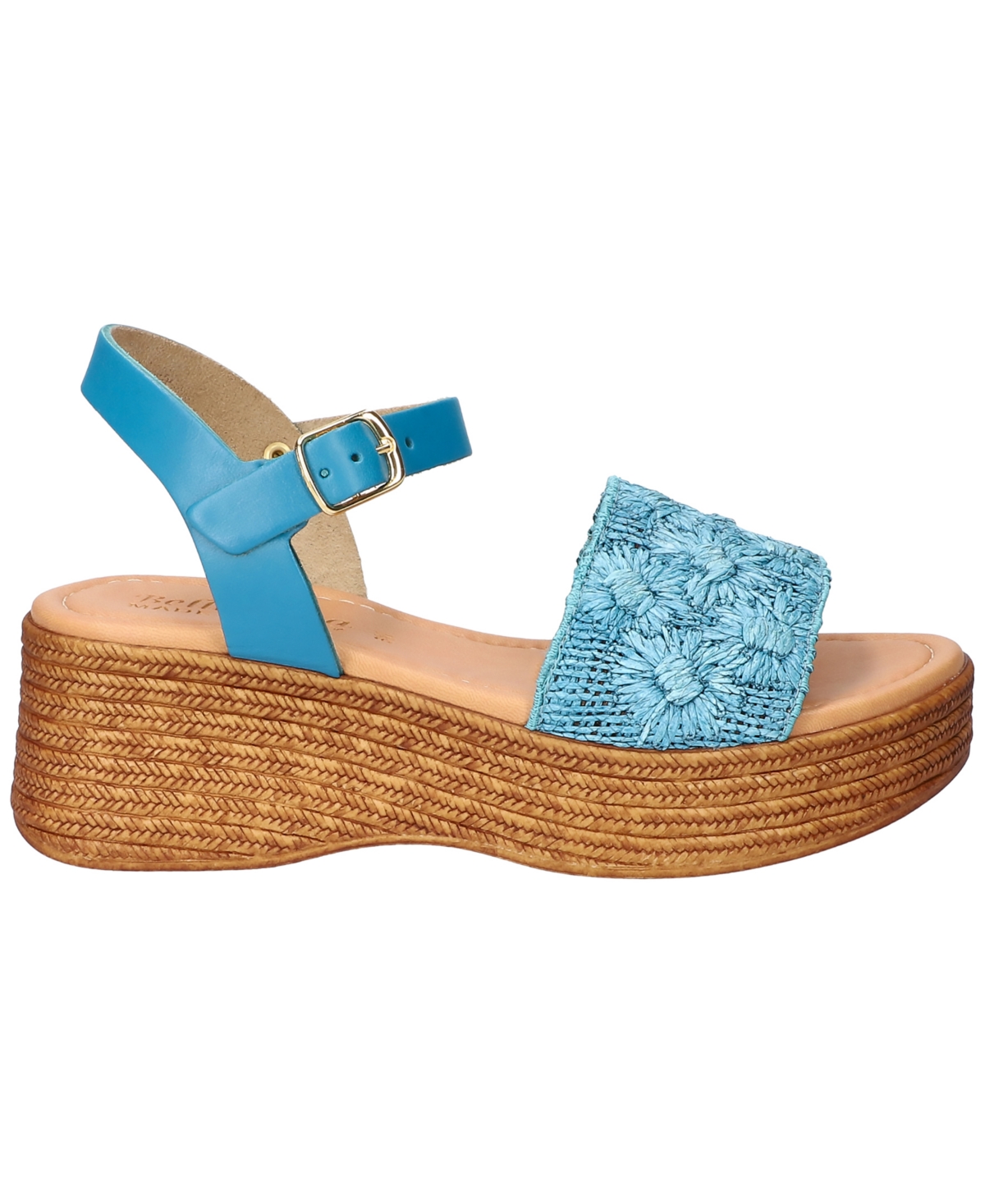 Shop Bella Vita Women's Kea-italy Wedge Sandals In Denim Floral Raffia