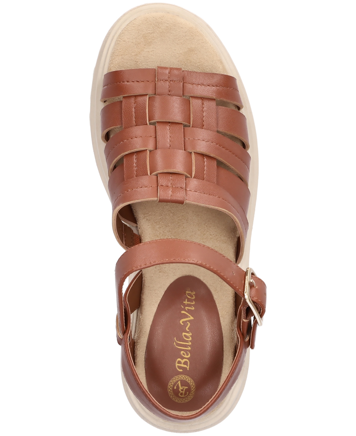 Bella Vita Women's Loni Lug Sole Fisherman Sandals In Dark Tan Leather