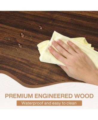 Farmhouse Dining Table for 6, 70.8" Rectangular Wood Table with Heavy Duty Metal Legs for Kitchen or Dining Room