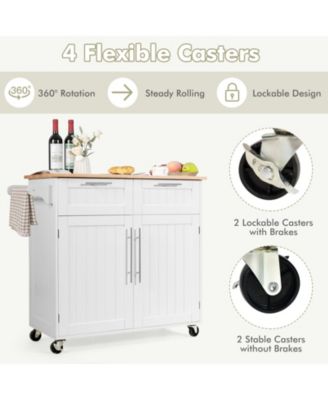 Heavy-Duty Rolling with Towel Holder, Drawer Kitchen Cart