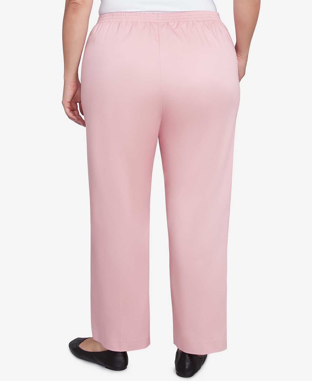 Alfred Dunner Plus Size Coming Up Roses Sateen Woven Short Length Pants In Rose
