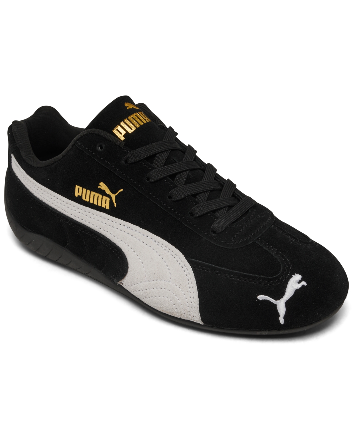 Shop Puma Big Kids' Speed Cat Og Casual Sneakers From Finish Line In Black Plaid