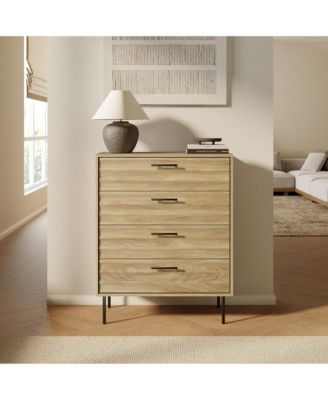 Mid-Century Modern Wave 4-Drawer 31.5-Inch Wide Accent Chest