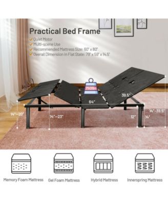 Ergonomic Adjustable Bed Base with Head and Foot Incline