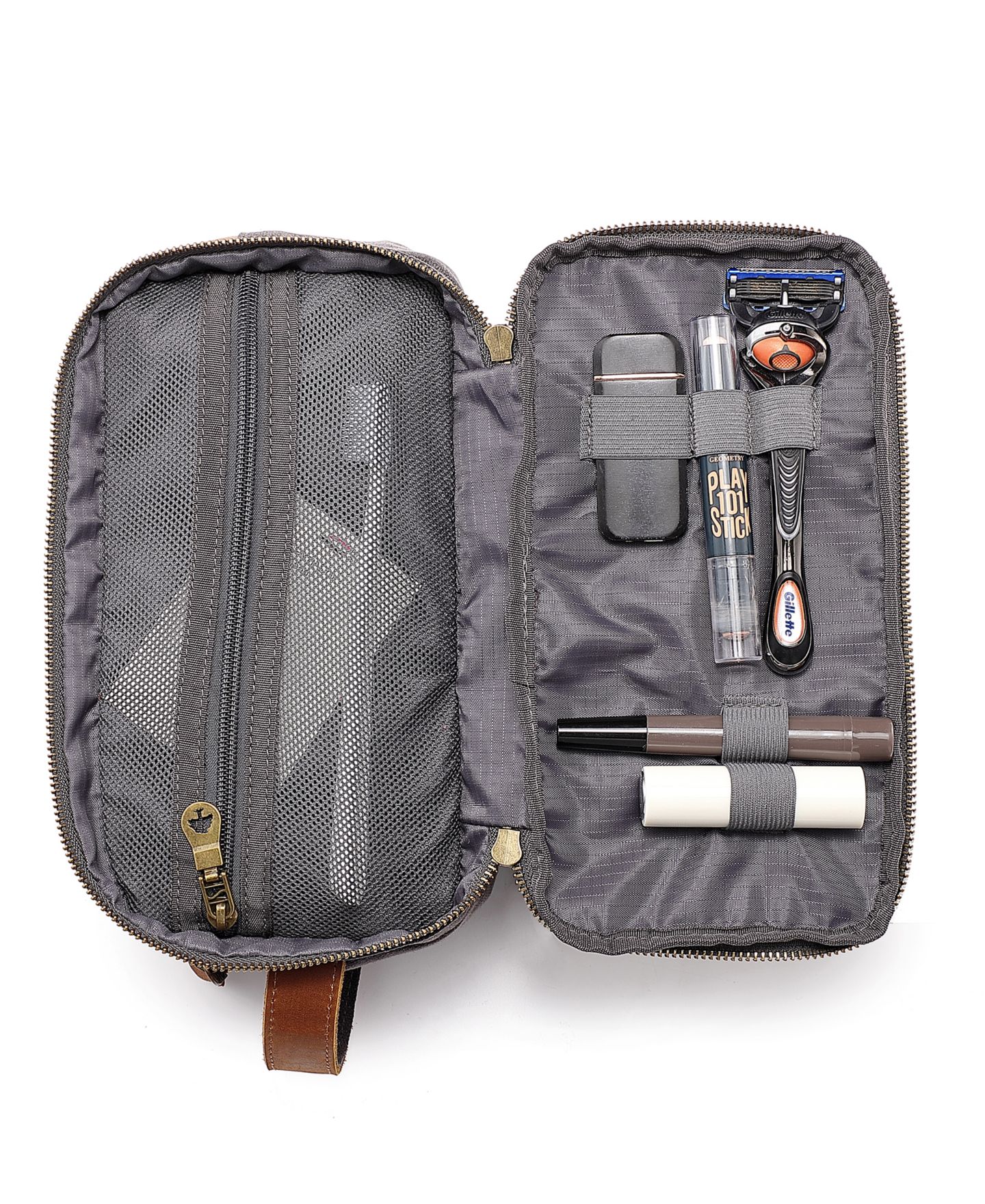 Женский несессер TSD BRAND Turtle Ridge Zip Top Toiletry Bag, цвет: Серый — фото 4