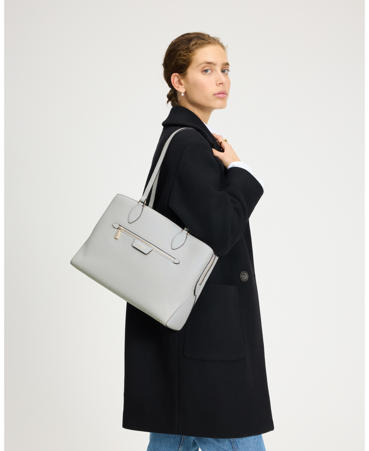 Kate Spade Hudson Medium Tote Bag In Stone Path