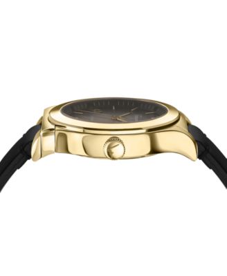 Men's Swiss Automatic 1927 Black Leather Strap Watch 42mm