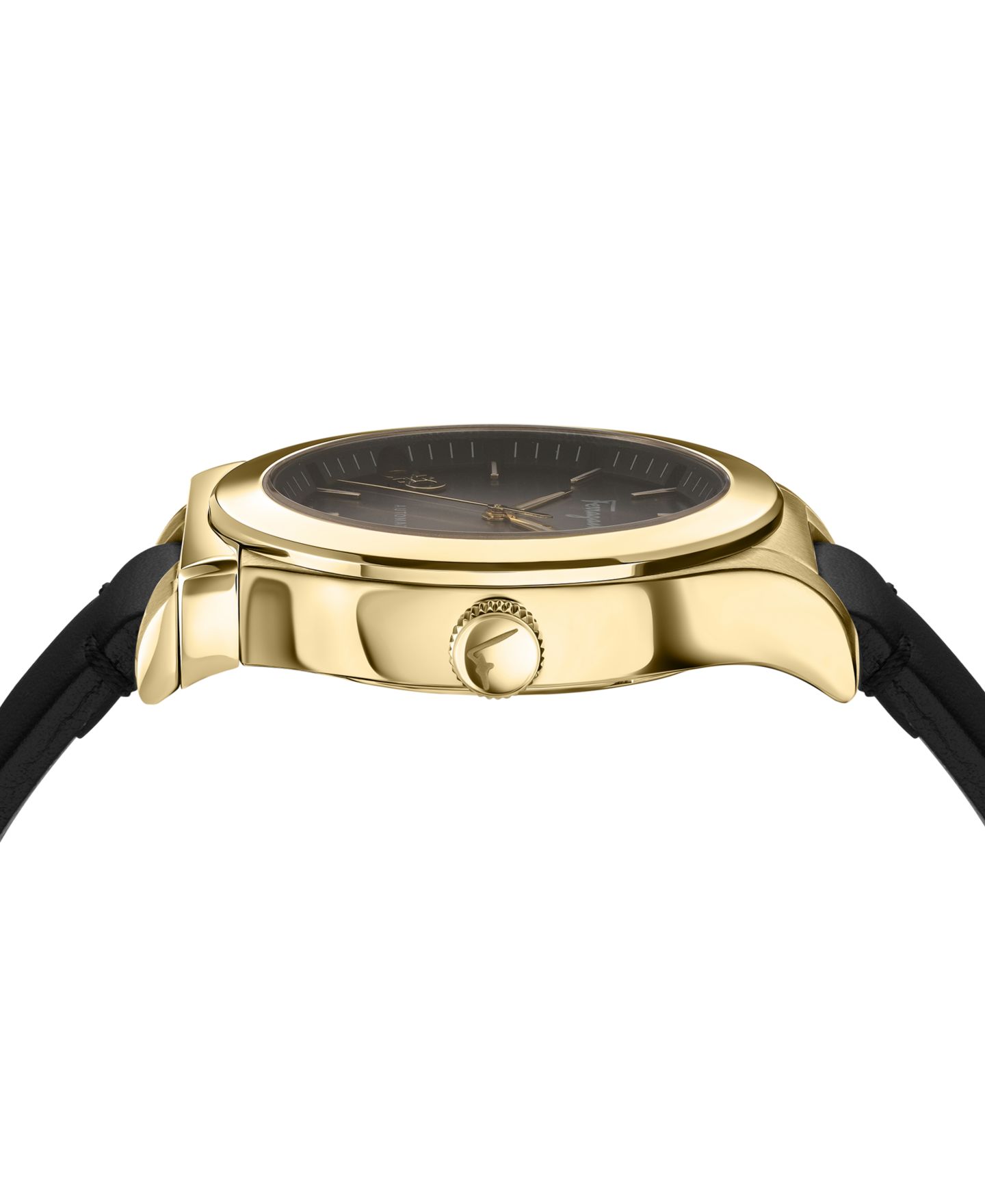 Мужские часы Ferragamo Swiss Automatic 1927 Black Leather Strap Watch 42mm — фото 2