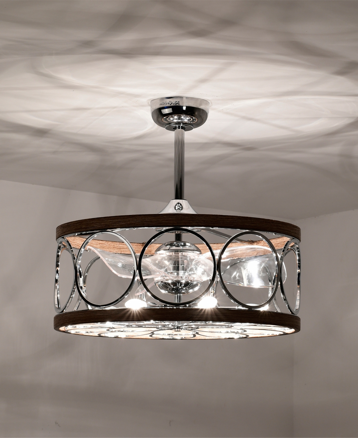 Home Accessories 24.4" Ofelia Indoor Ceiling Fan With Light Kit And Remote In Silver And Brown