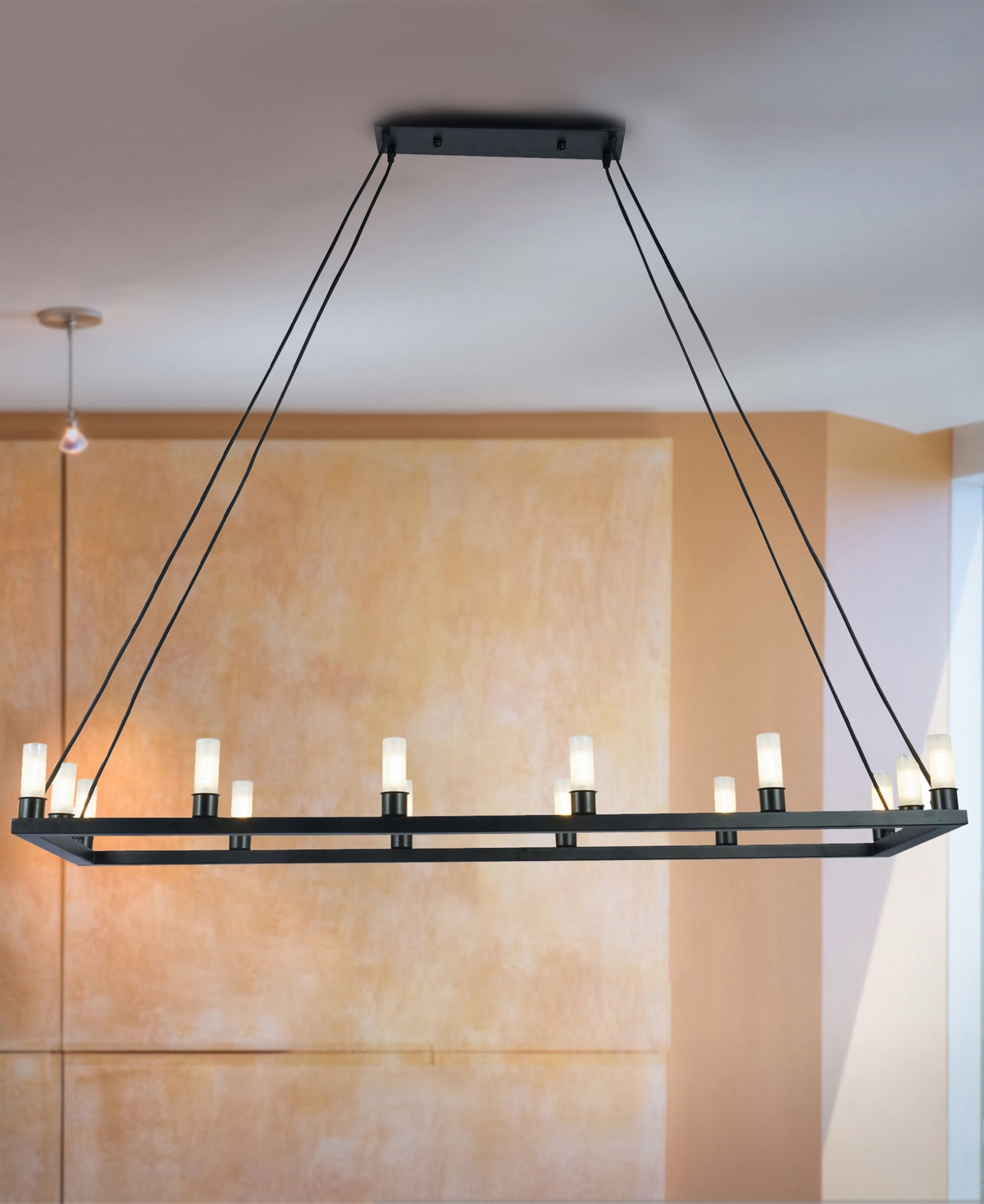 Home Accessories 47.2" Zinak 14-light Indoor Chandelier With Light Kit In Matte Black