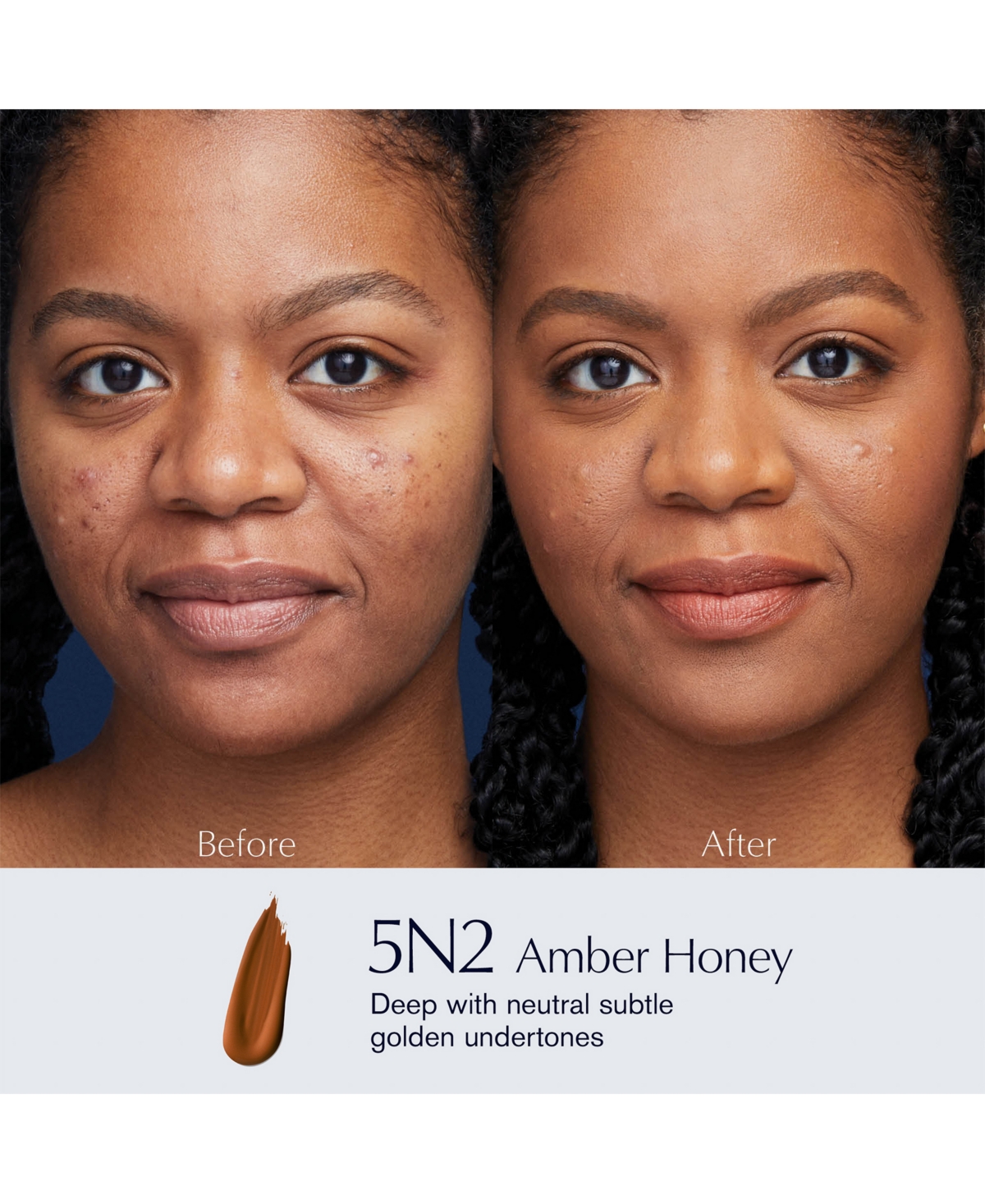Estee Lauder Double Wear Stay-In-Place Foundation, oz. - 5N2 Amber Honey Deep with neutral, subtl