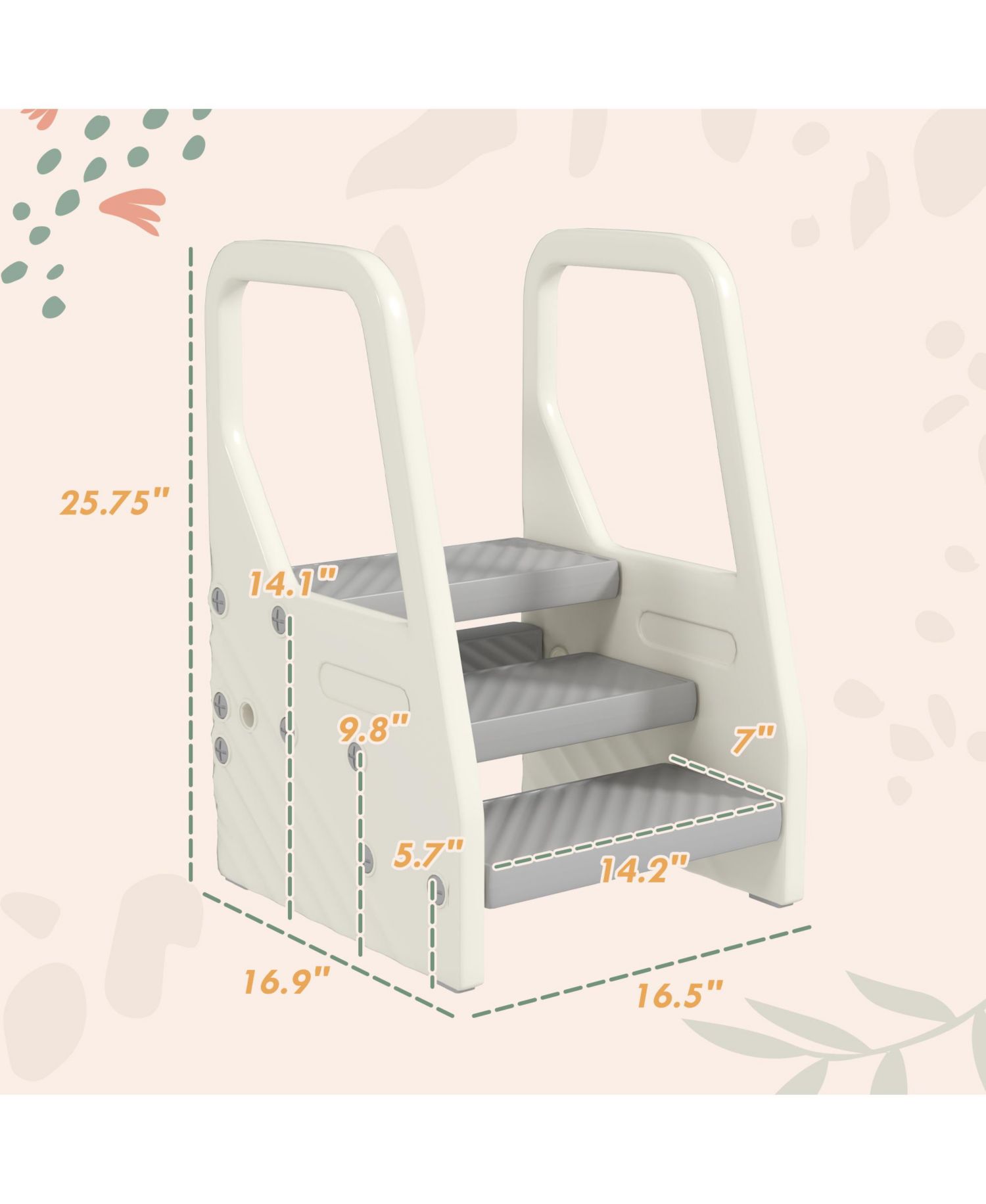 Toddler Tower, Adjustable 3 Step Kitchen Stool Helper for 2-5 Years