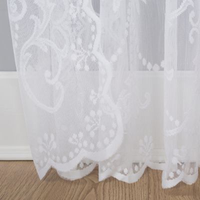 Ariella Floral Lace Sheer Rod Pocket Curtain Panel