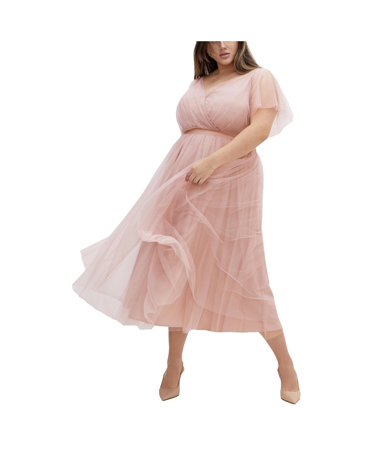 Plus Size Elina Maxi Dress - Dusty rose
