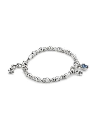 Sterling Silver Metal Alloy Bracelet with Bead Trimmings