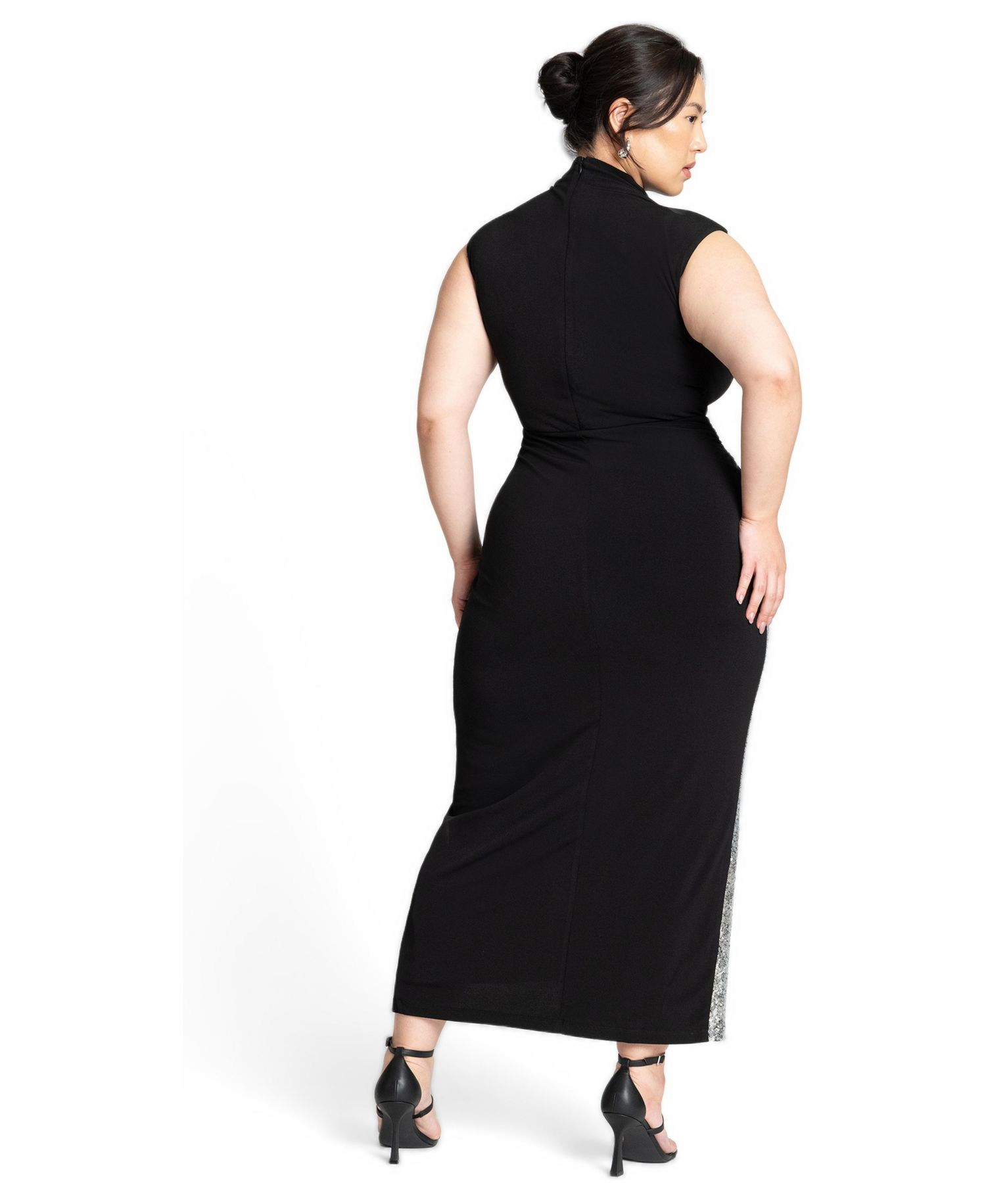 Women's Funnel Neck Knit Dress With Sequin