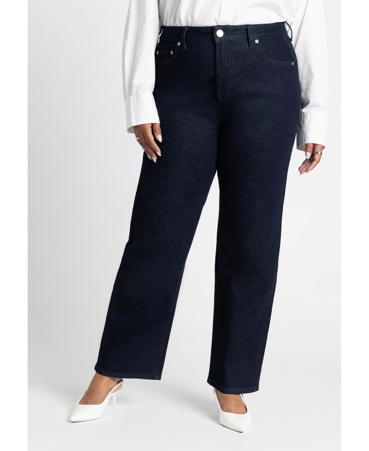 Plus Size The Naomi Comfort Stretch Straight Leg Jean - True dark rinse denim