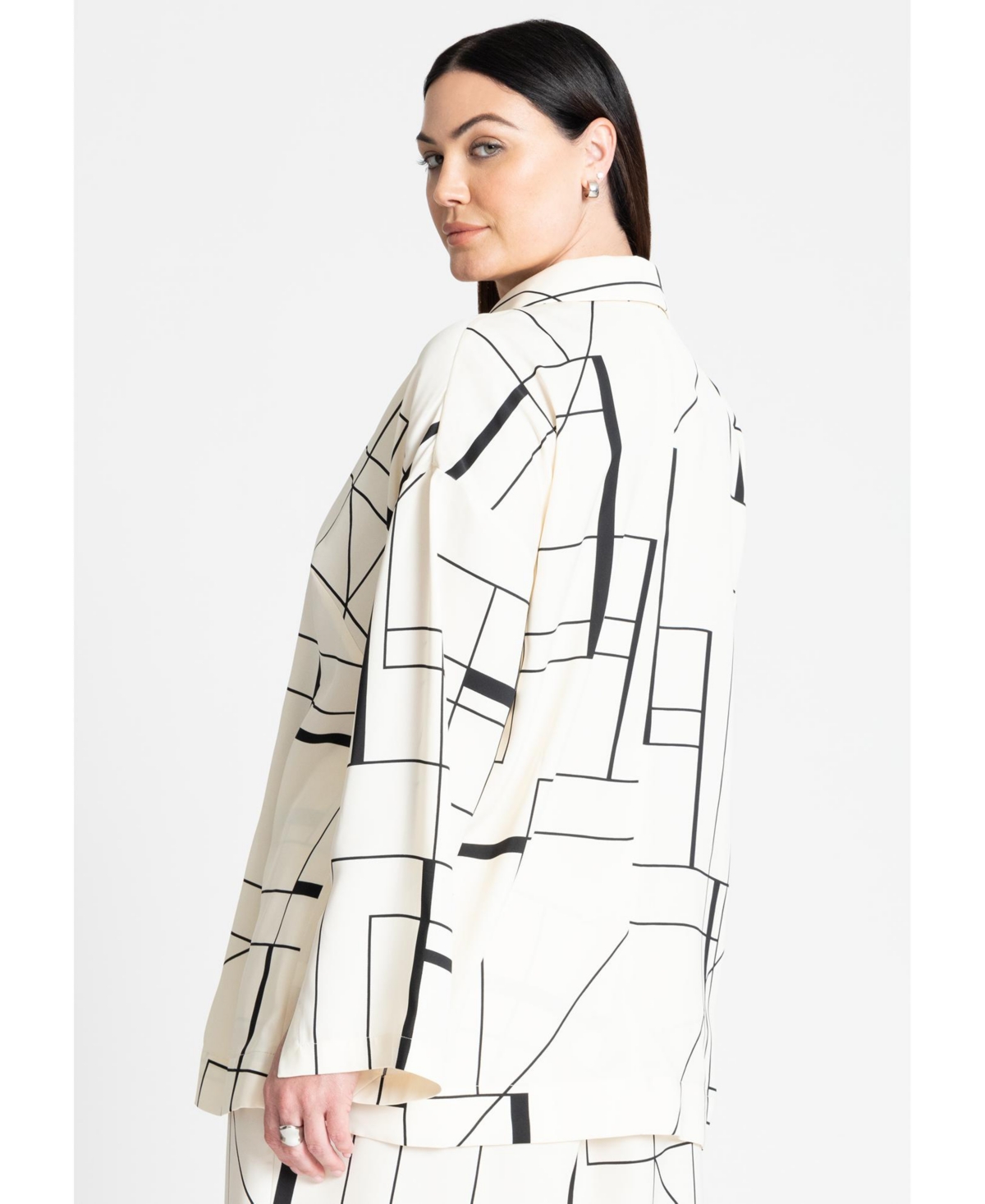 Eloquii Plus Size Double Breasted Shirt With Lapel