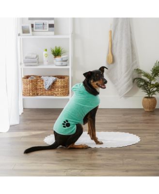 Bone Dry Terry Microfiber Pet Robe Embroidered Paw Print