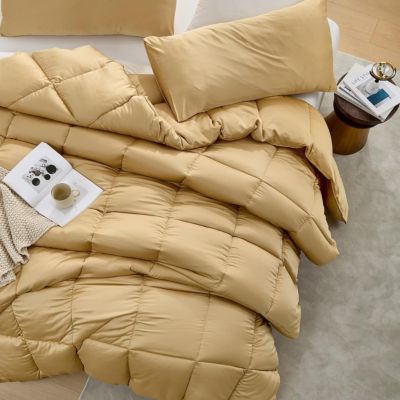 Snorze Cloud Comforter Set - Coma Inducer Ultra Cozy Bamboo - Oversized Comforter in New Wheat,KG