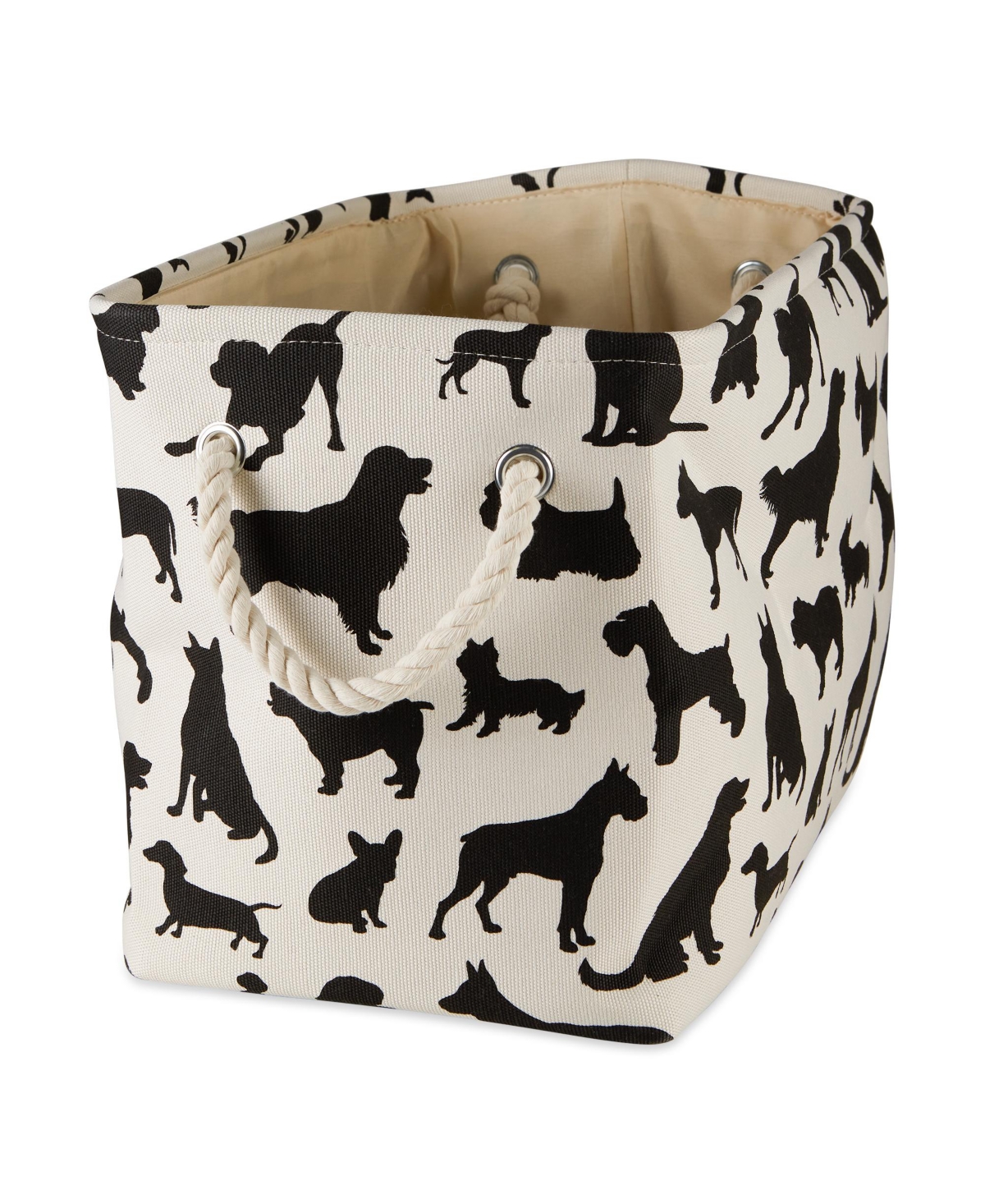 Dog Show Pet Storage Bin with Rope Handles - Black/white