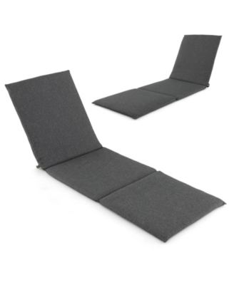 Outdoor Chaise Lounge Cushion Patio Furniture Folding Pad with Fixing Straps