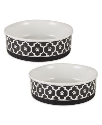 Lattice Paw Print Pet Bowl Set/2