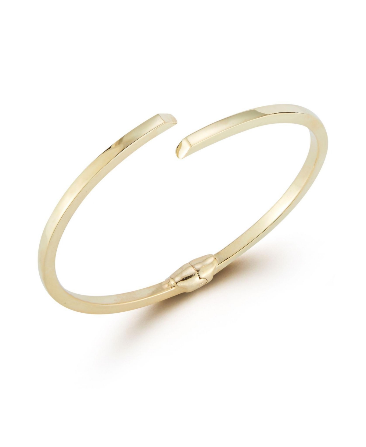 14K Gold Plated Sterling Silver Bypass Bangle Bracelet - Gold