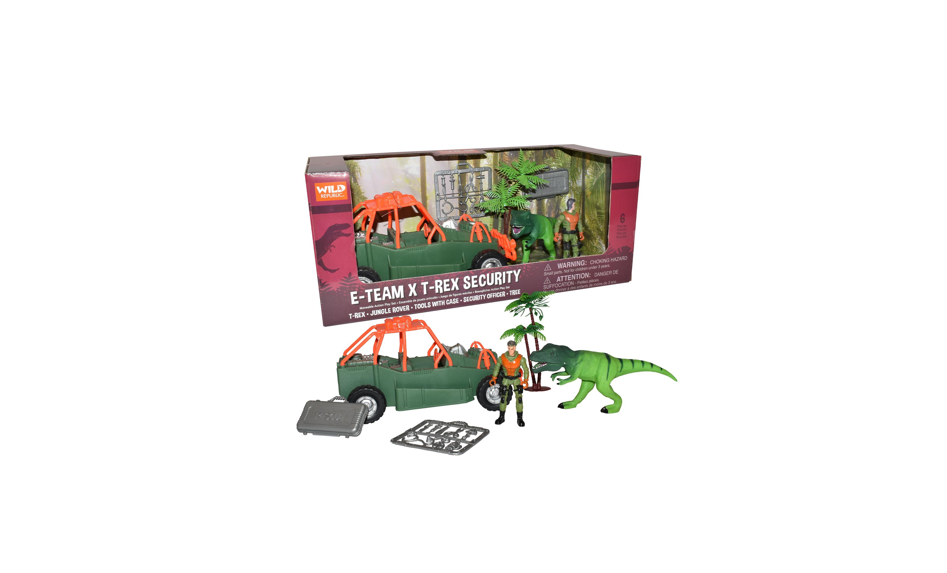 Wild Republic E-Team Box Set T-Rex Figurines, 6 Pieces