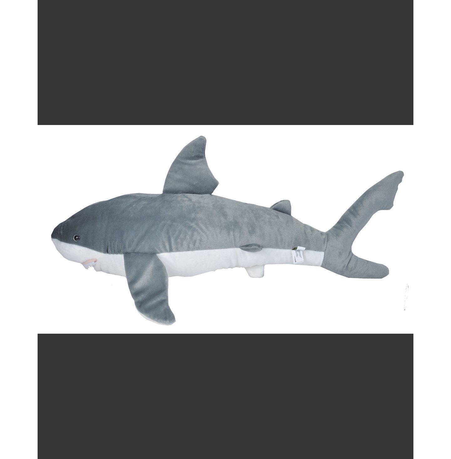 Детская мягкая игрушка Wild Republic Cuddlekins Jumbo Great White Shark Stuffed Animal, 30 Inches — фото 3