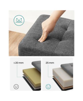 Storage Ottoman Bench with Wooden Feet for Bedroom, Entryway, or Living Room