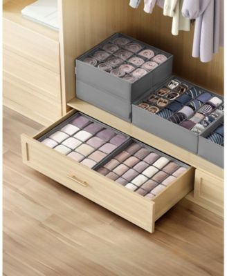Set of 6 Foldable Drawer Organizers with 80 Cells for Socks, Underwear, Closet Use