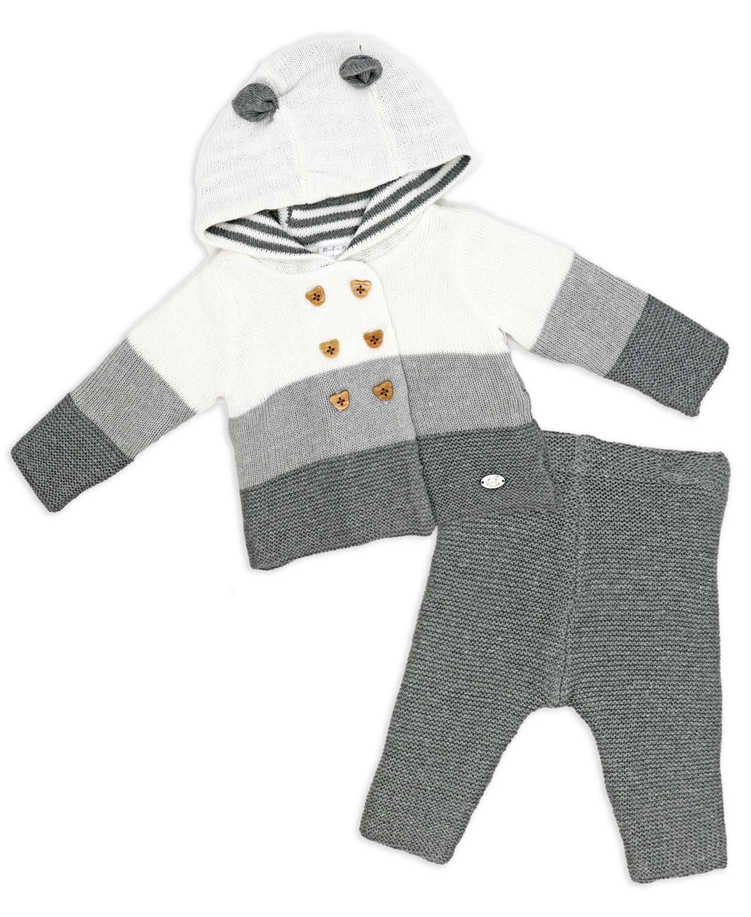 Baby Boys and Girls Variegated Jacket and Trouser Knitted, 2-Piece Set