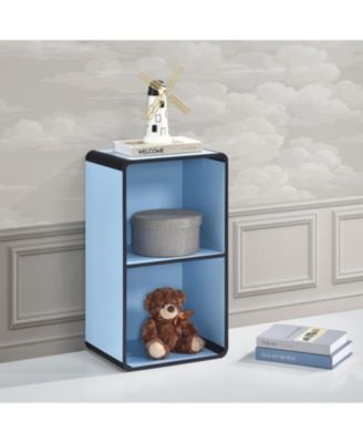 Dothan Wood 2-Cubed Open Bookcase - Storage Shelf Organizer Bookshelf