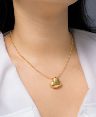 Polished Heart 18" Pendant Necklace in Gold Vermeil, Exclusively at Macy's
