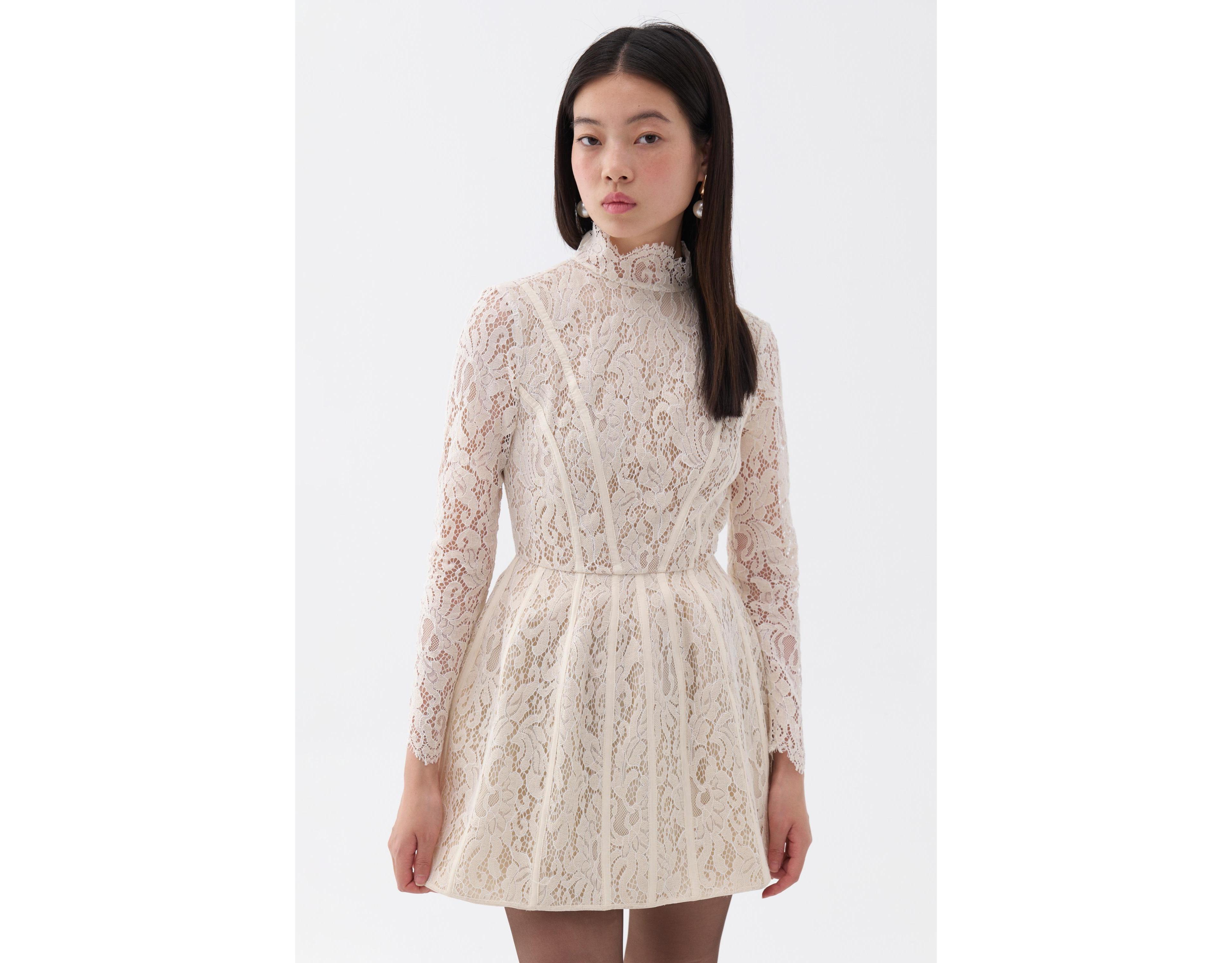 Nocturne Women's Lace Long Sleeve Minidress