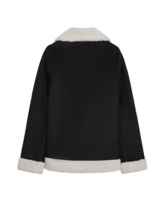 Girls 7-16 Fashion Faux Suede Moto Jacket