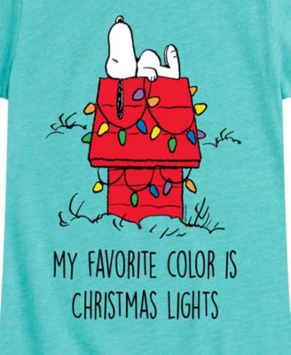 Big Girls Snoopy Christmas House Graphic Short Sleeve Tee