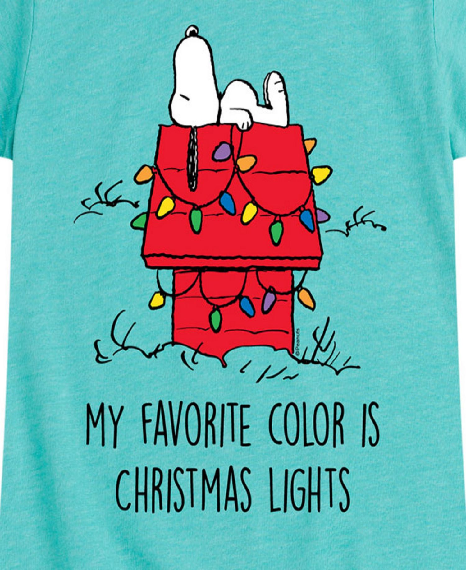 Big Girls Snoopy Christmas House Graphic Short Sleeve Tee