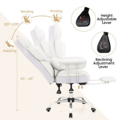 Office Desk Chair Big and Tall Executive Office Chair with Footrest Lumbar Support