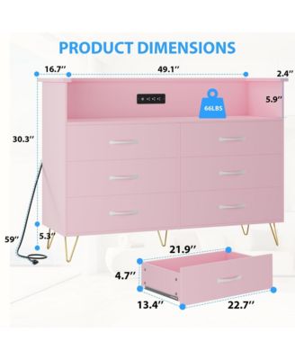  6 Drawer Dresser for Bedroom
