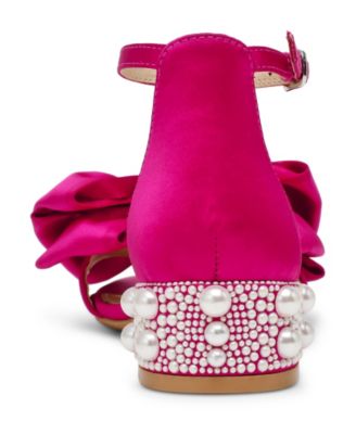 Little and Big Girls Lulu Dress Sandal with Pearl Heel 