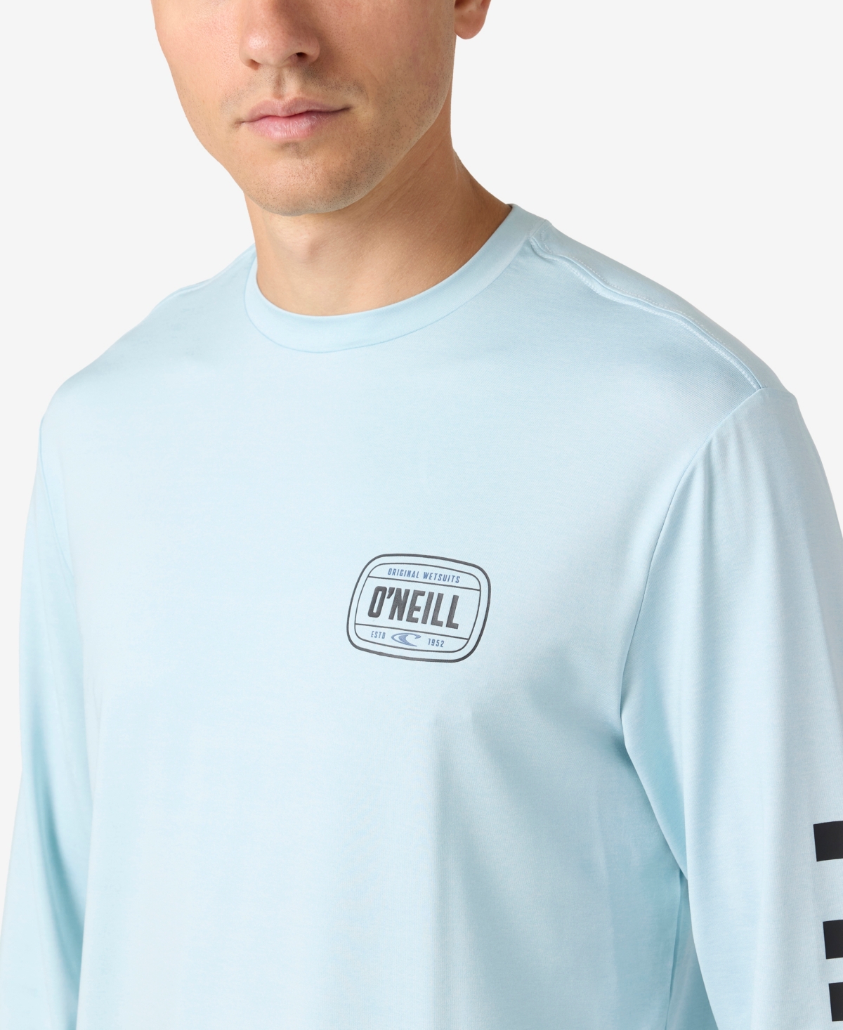 O'neill Men's Traveler Upf Wordmark Long Sleeve T-shirt In Heather Light Blue