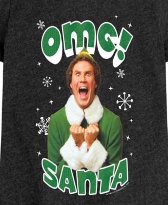 Big Girls Omg Santa Graphic Short Sleeve Tee