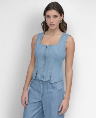 DKNY - Women's Zip-Front Corset Top