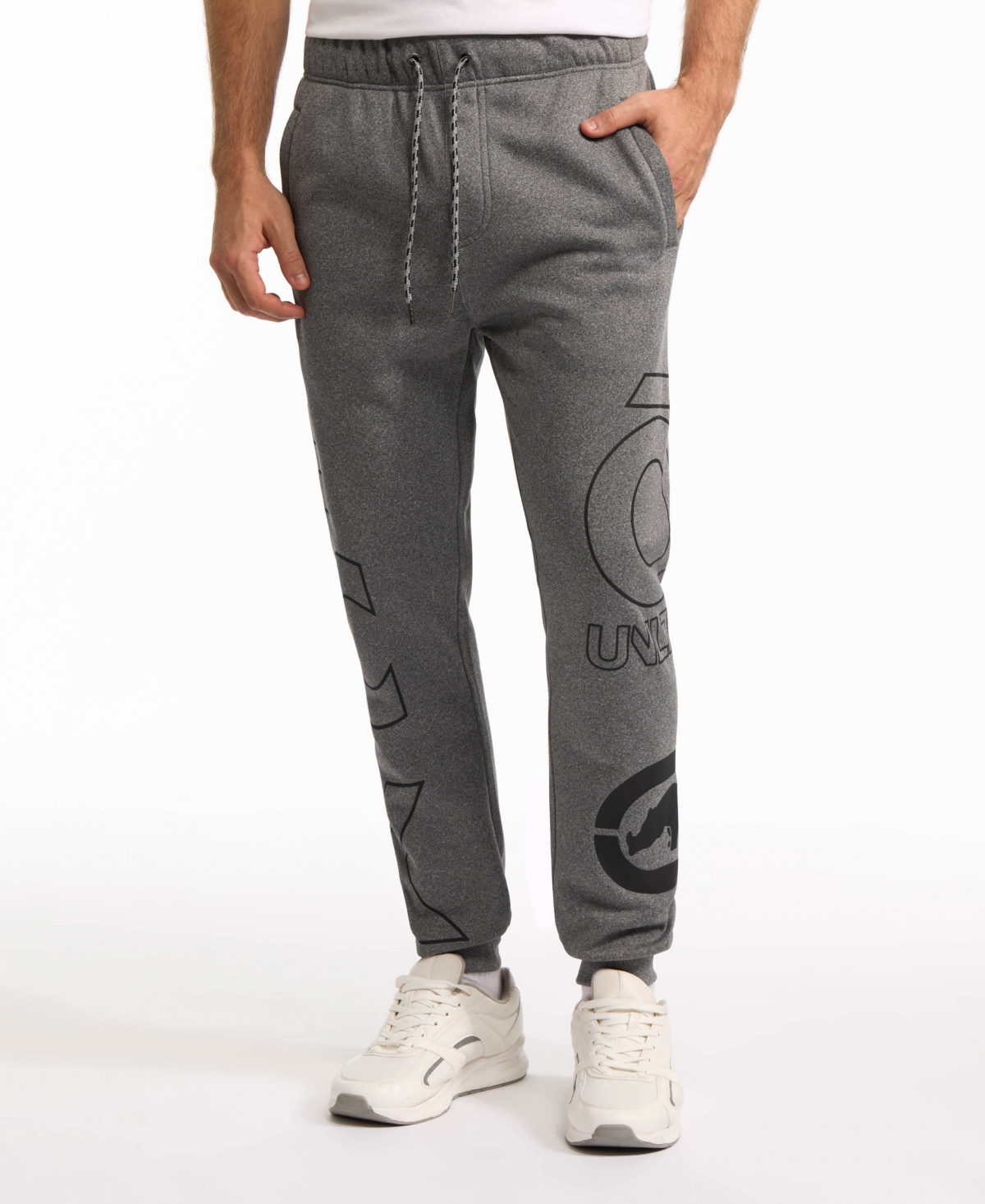 Ecko Unltd Men's Big Print Jogger In Gray Marled
