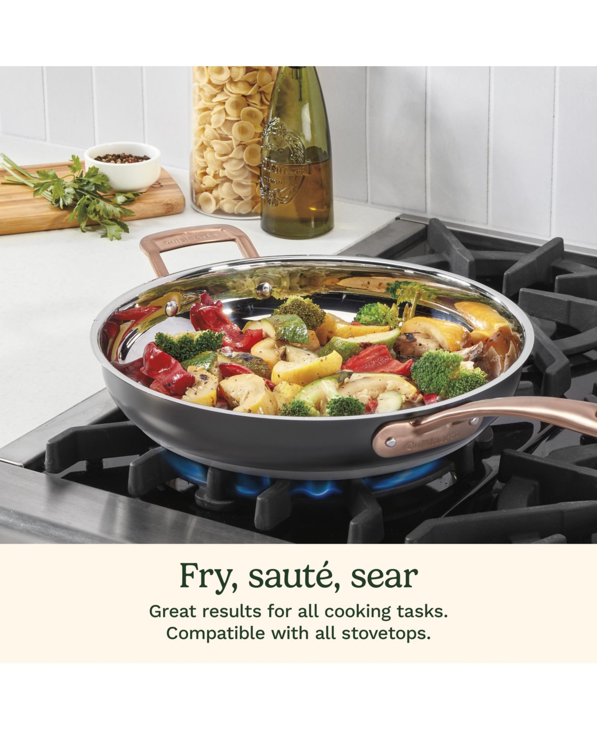Cuisinart Matte Black Elegance Stainless Steel 12" Skillet In Matte Black