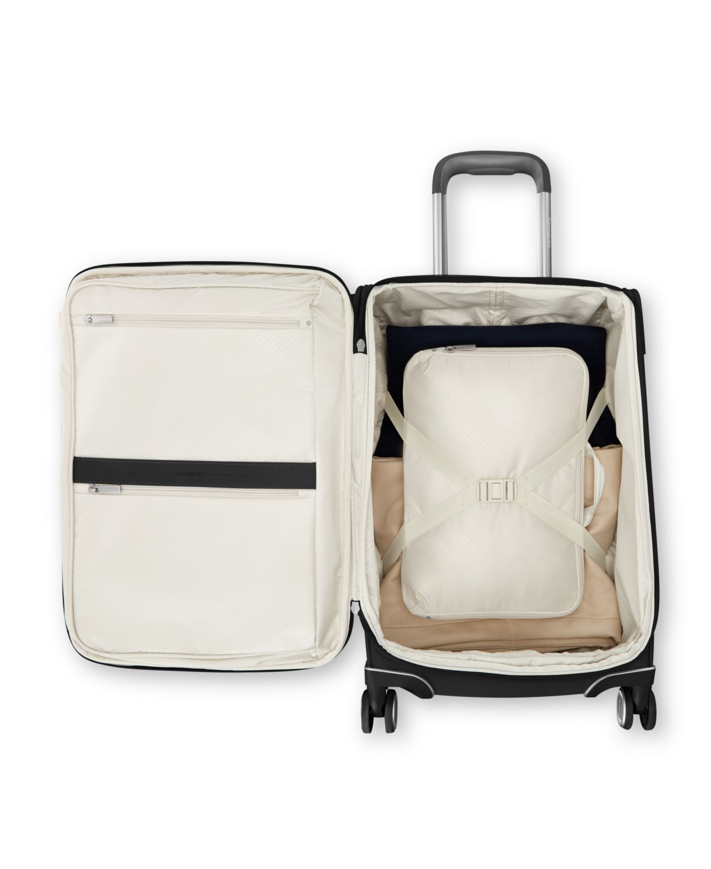 Чемодан Samsonite Silhouette 18 Softside Carry-on Spinner, цвет: Чёрный — фото 4